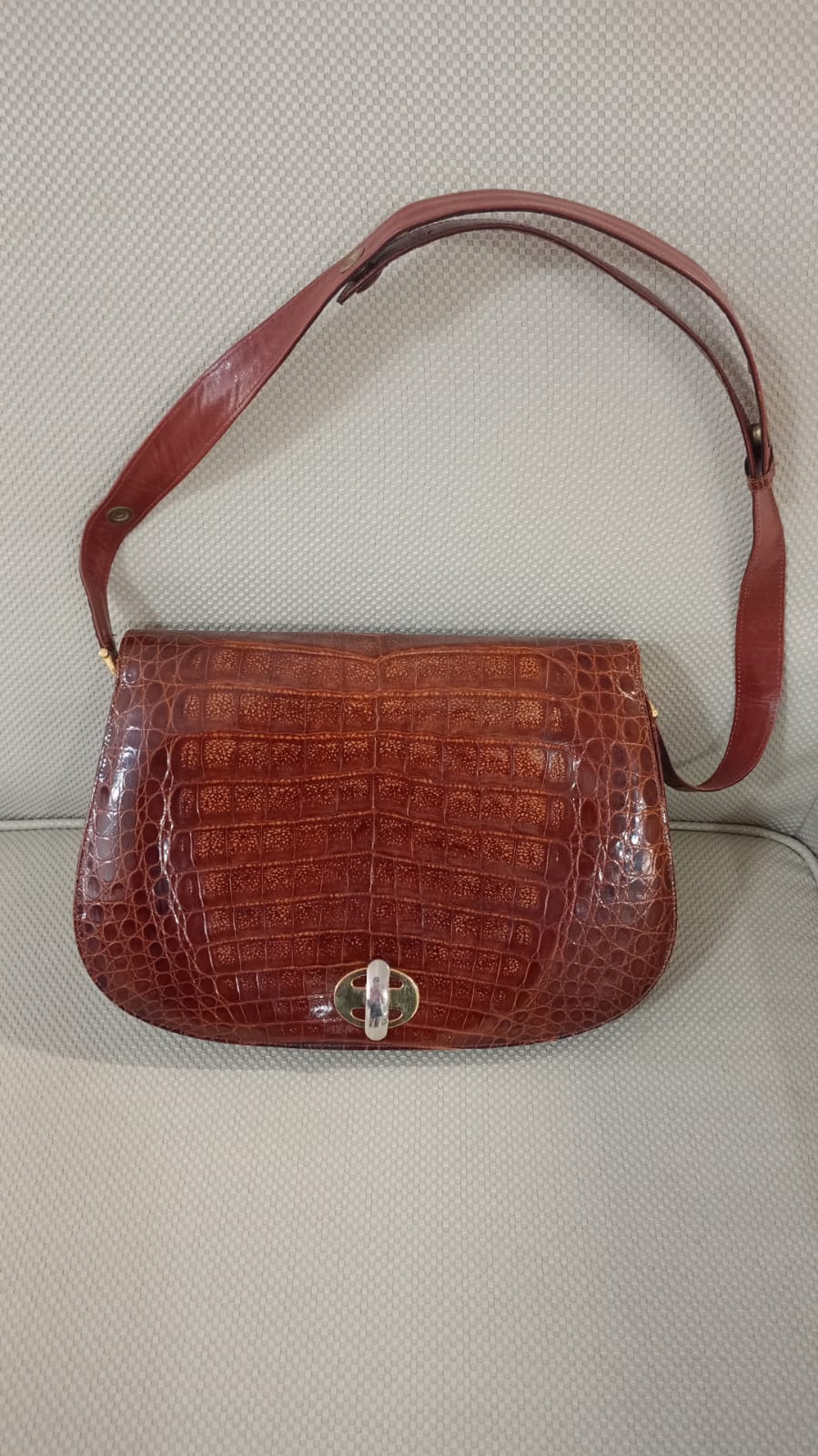 Borsa anni ’70 in pelle effetto cocco