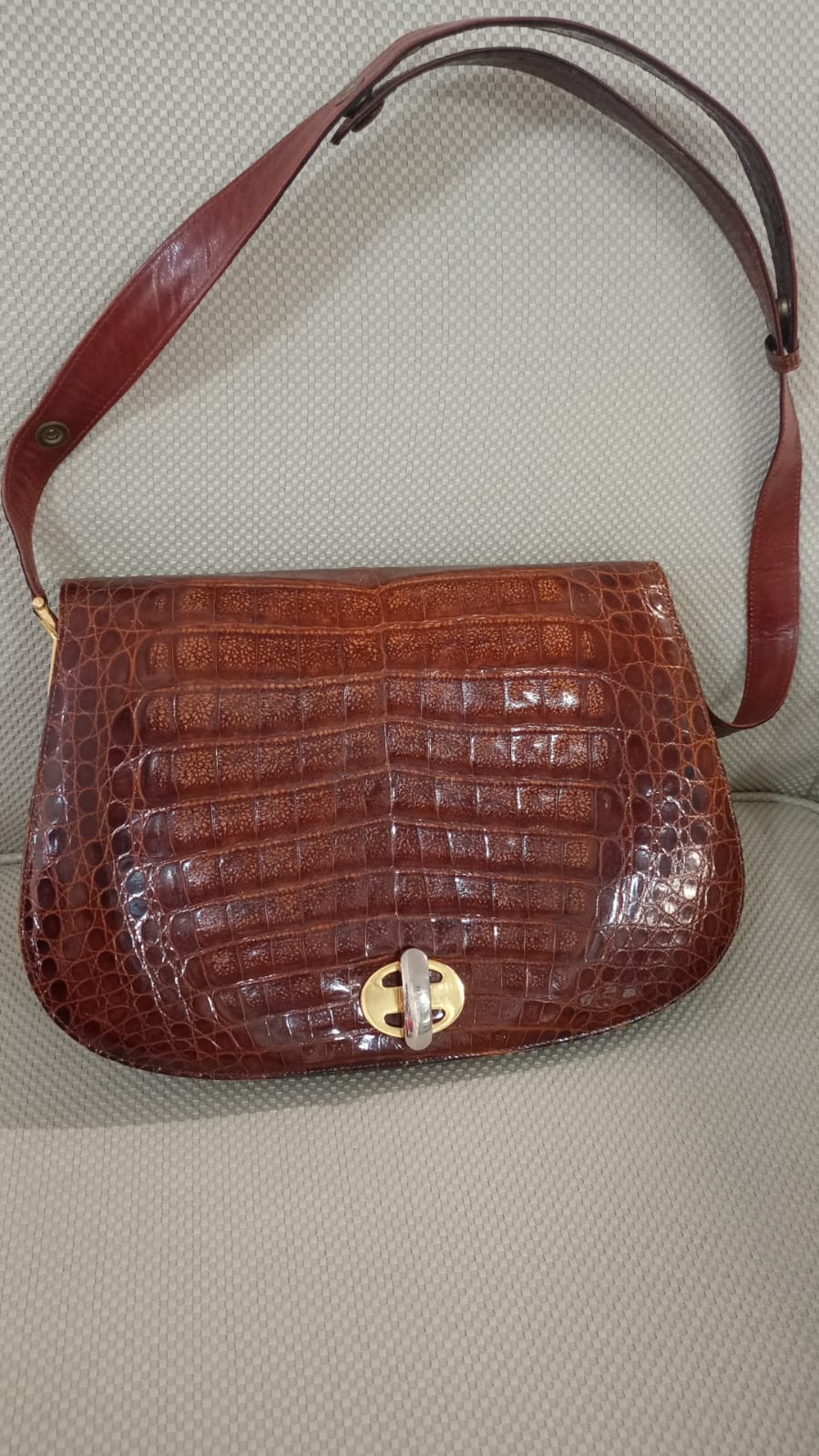 Borsa anni ’70 in pelle effetto cocco