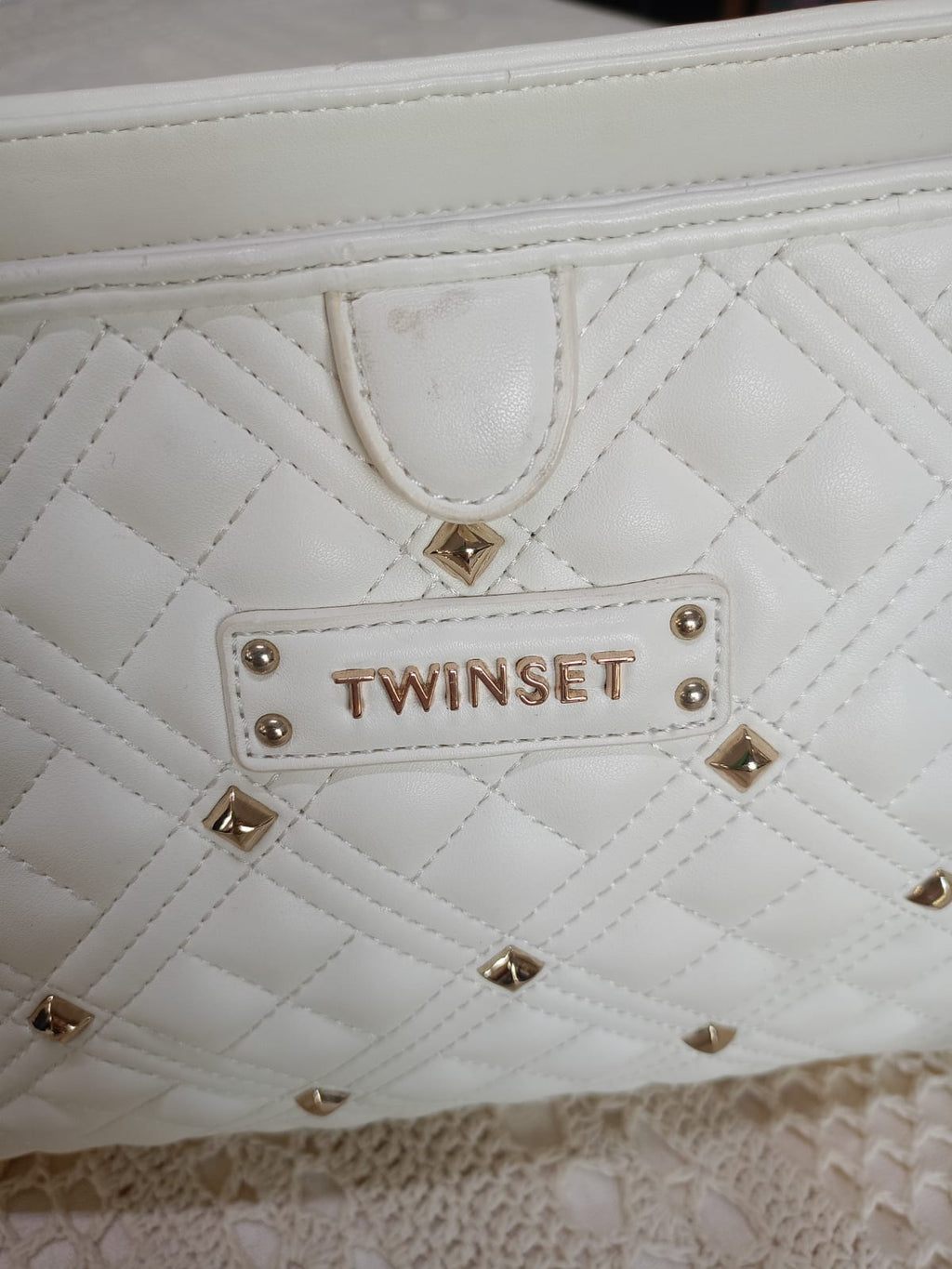 Borsa Twin Set in ecopelle bianca trapuntata