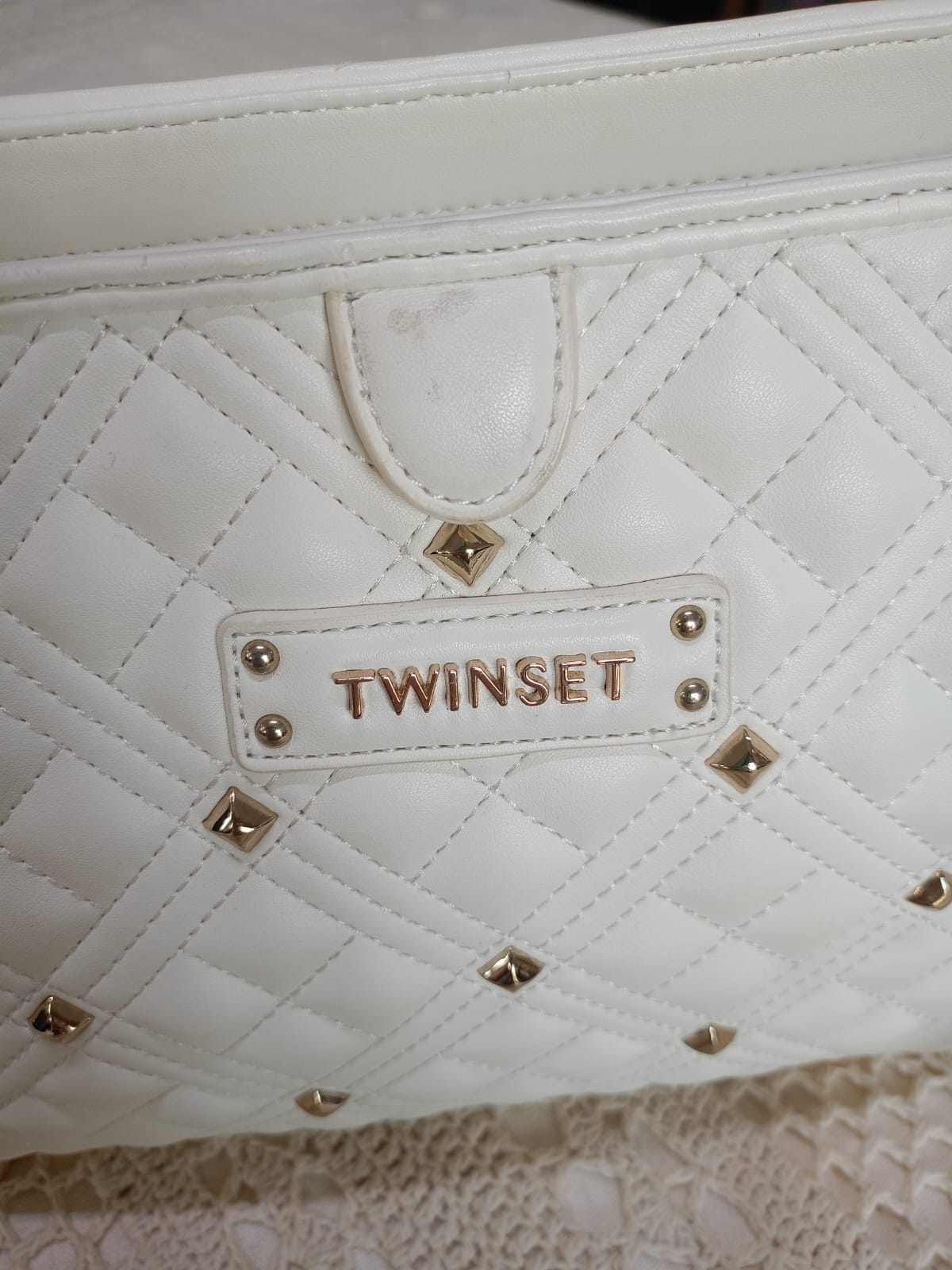Borsa Twin Set in ecopelle bianca trapuntata