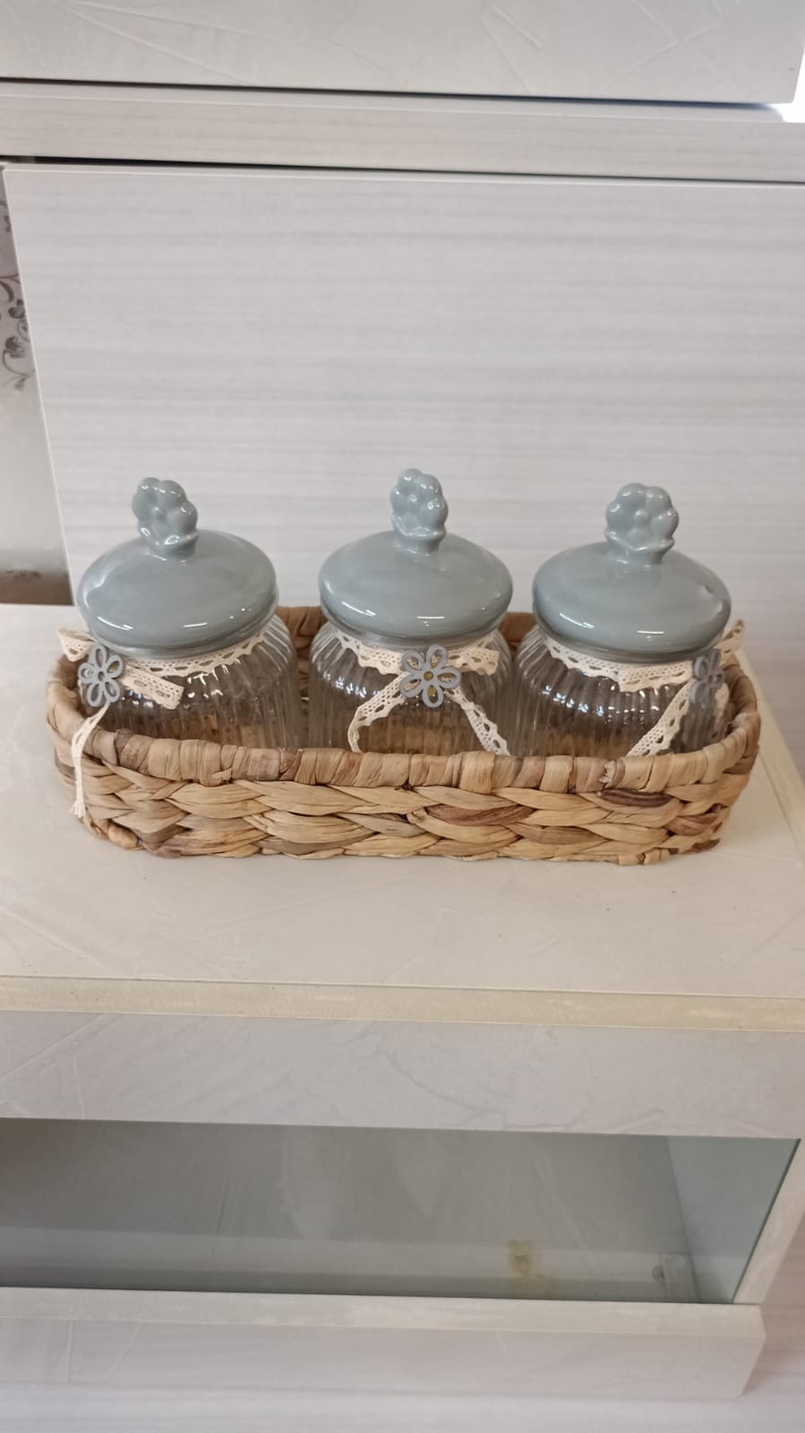 Barattoli cucina per riso in vetro e ceramica