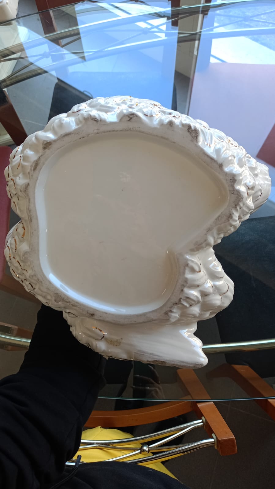 Cigno in ceramica porta pianta