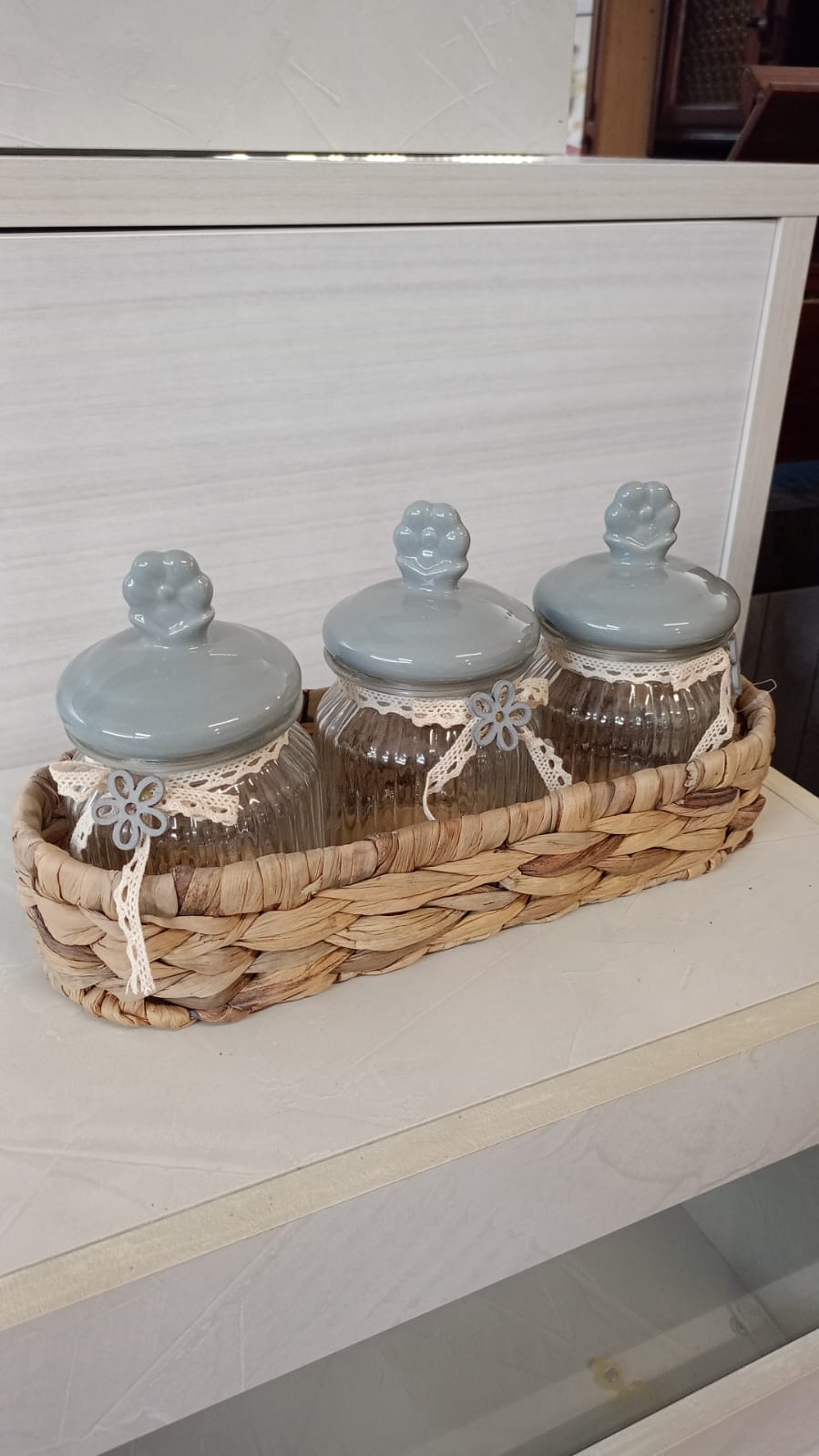 Barattoli cucina per riso in vetro e ceramica
