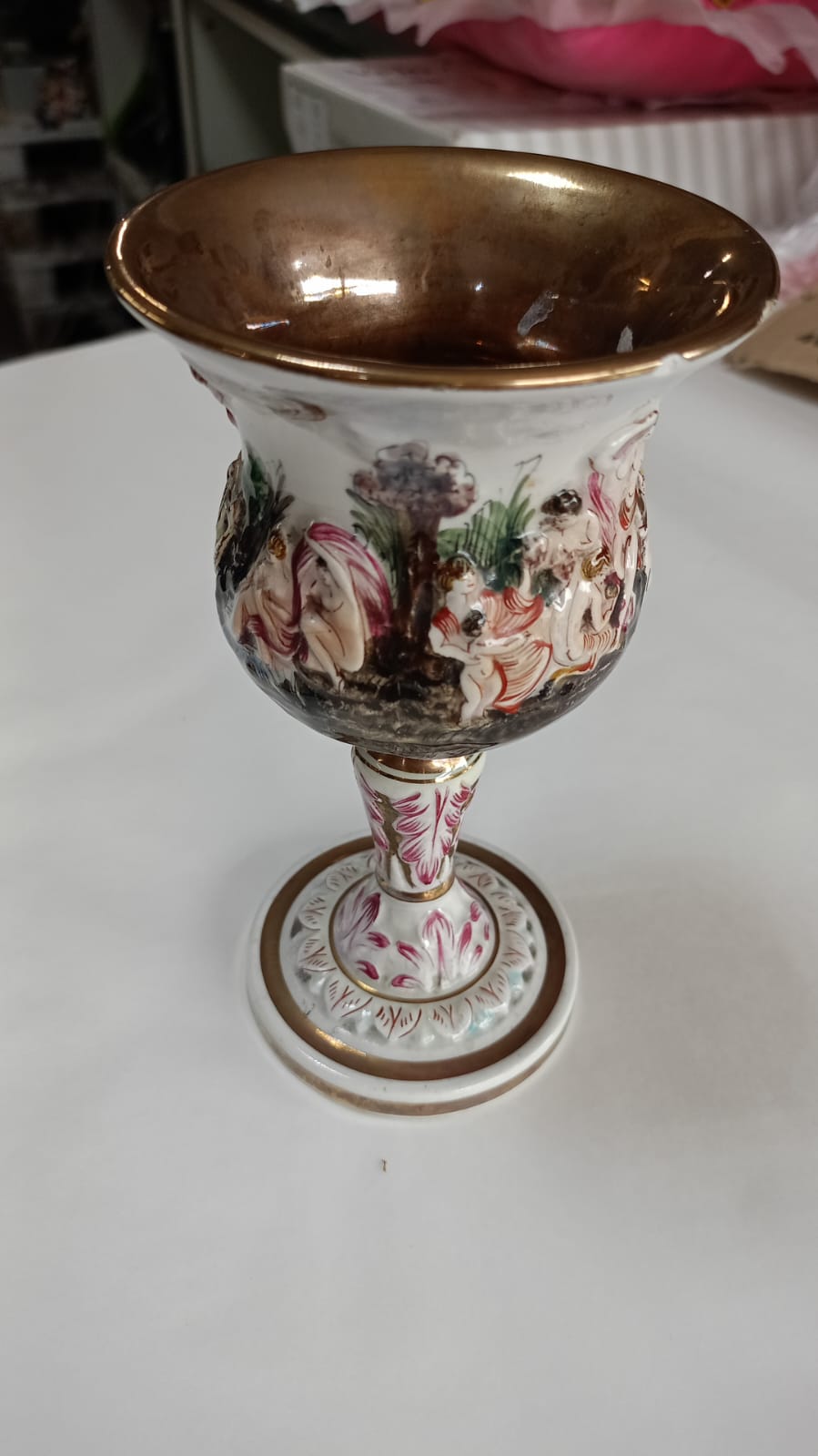 Coppa in ceramica Capodimonte