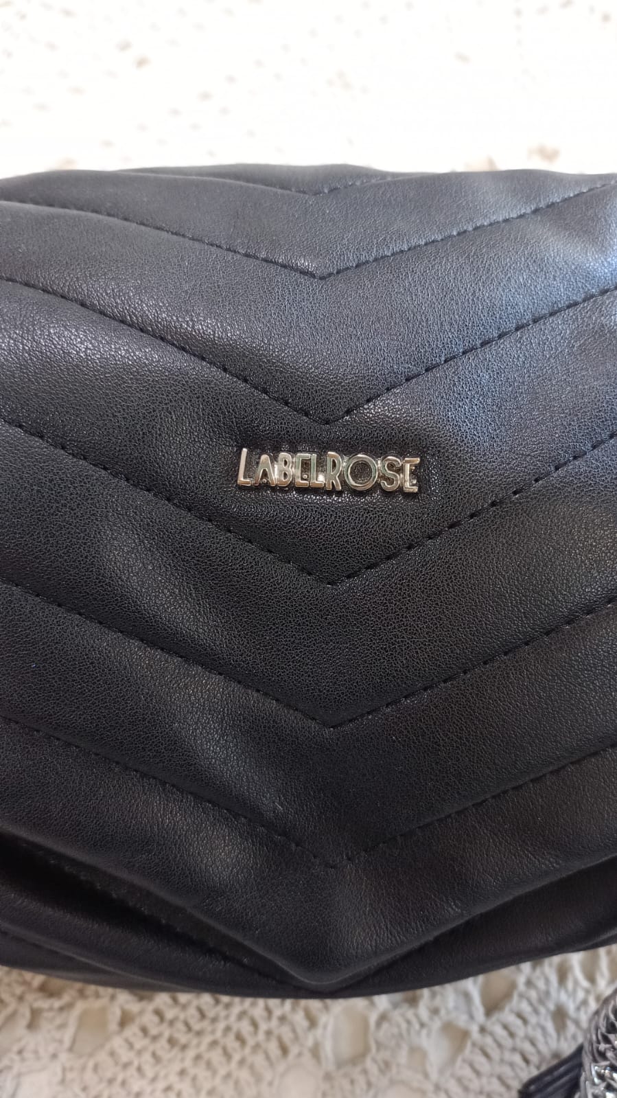 Borsa Label Rose nera