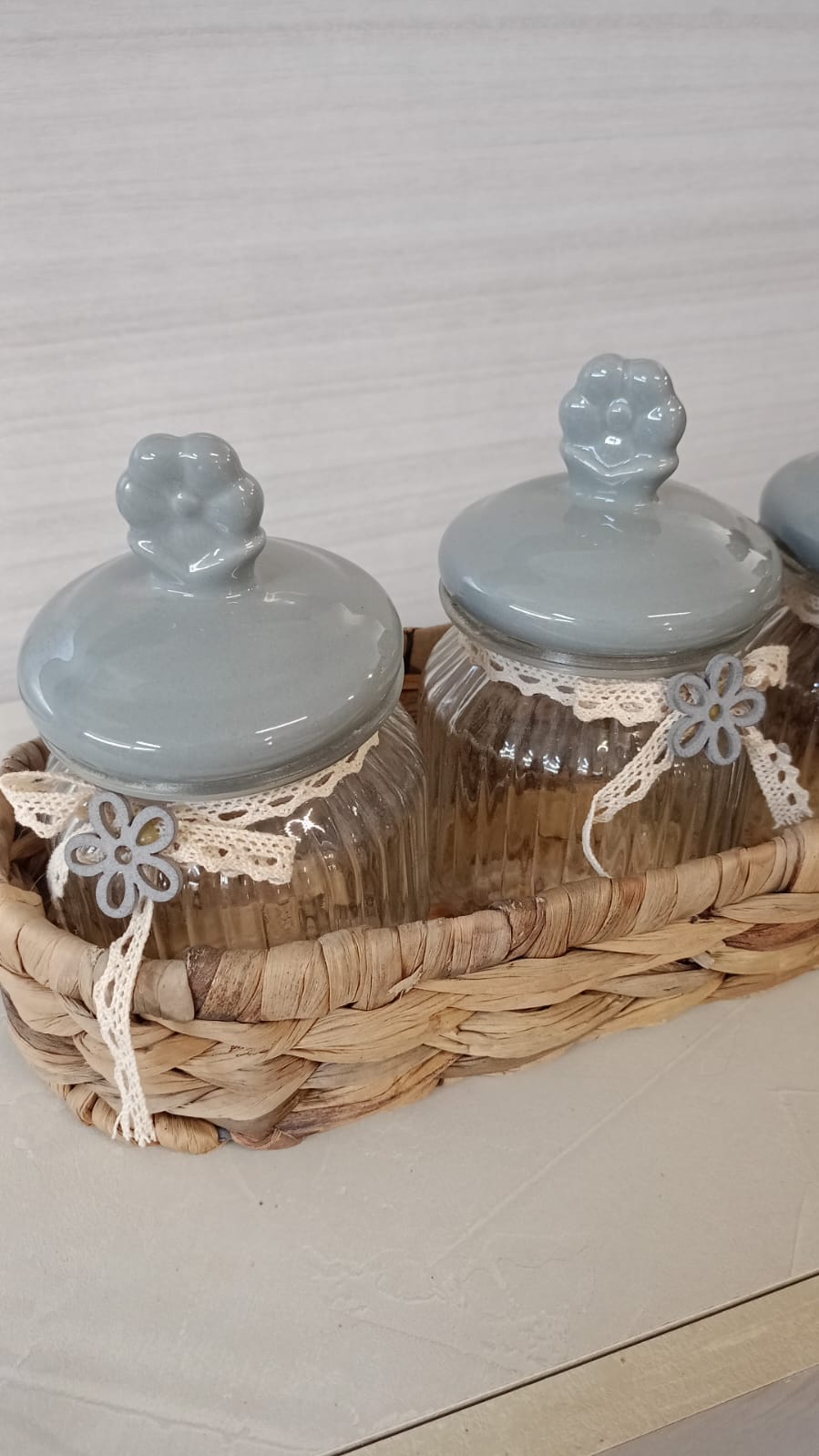 Barattoli cucina per riso in vetro e ceramica