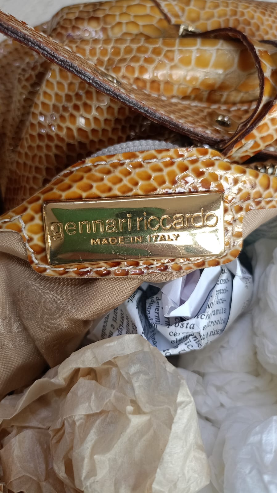 Borsa in pelle effetto rettile Gennari Riccardo