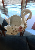 Cigno in ceramica porta pianta