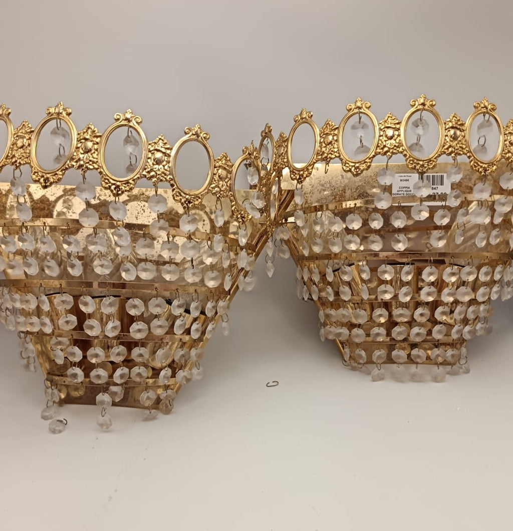 Coppia di applique dorate