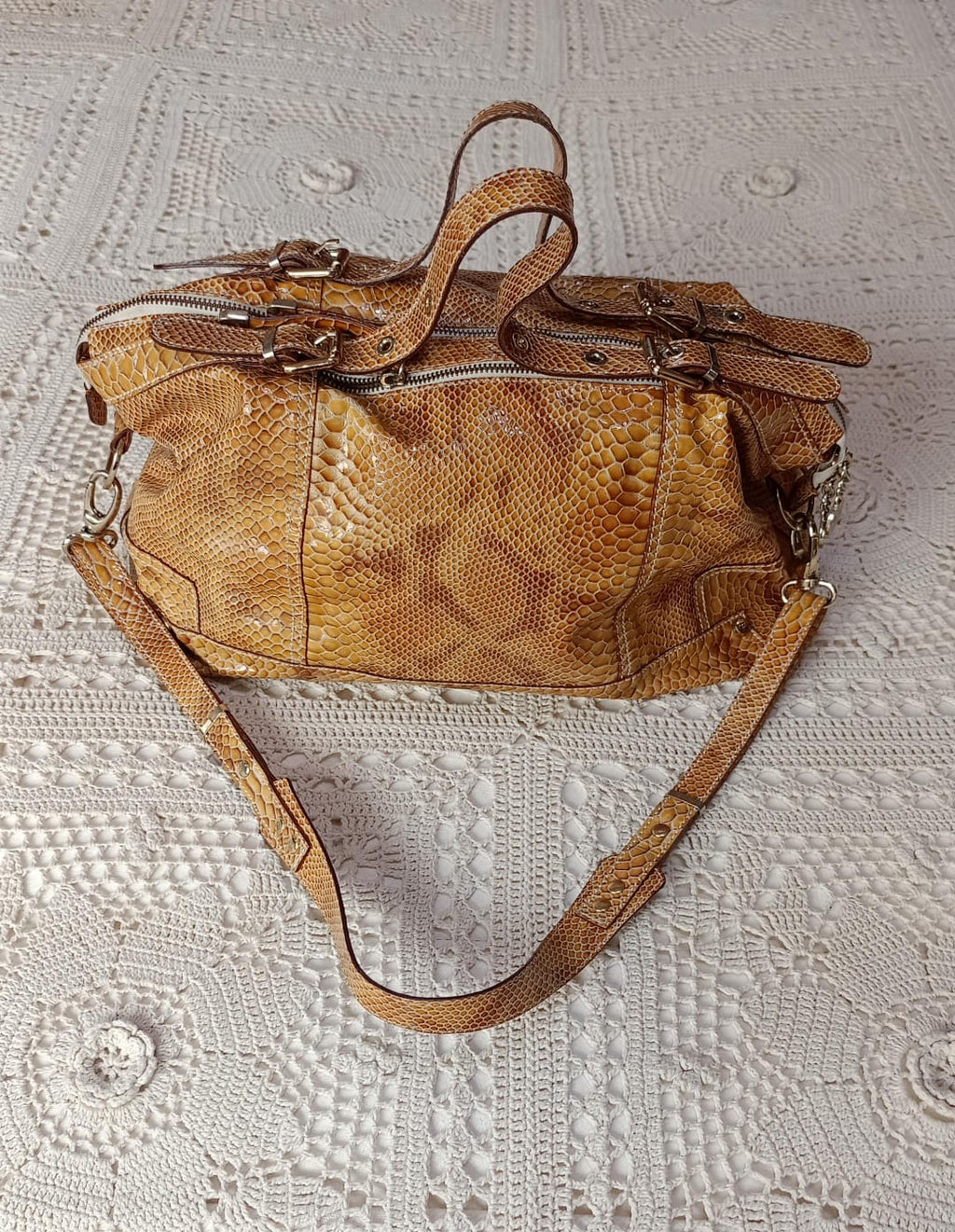 Borsa in pelle effetto rettile Gennari Riccardo
