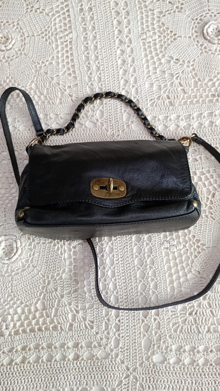 Borsa modello postina pelle nera