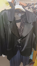 Giacca nera lucida donna