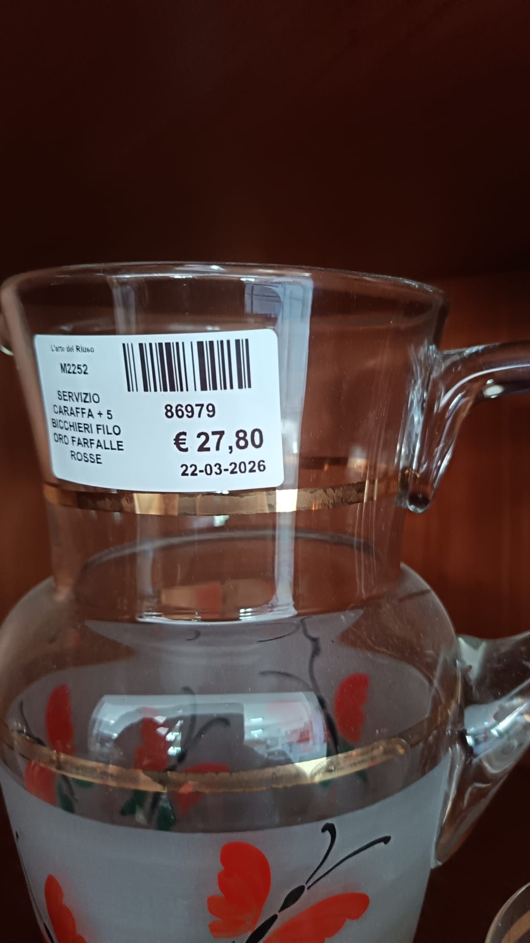 Servizio caraffa + 5 bicchieri