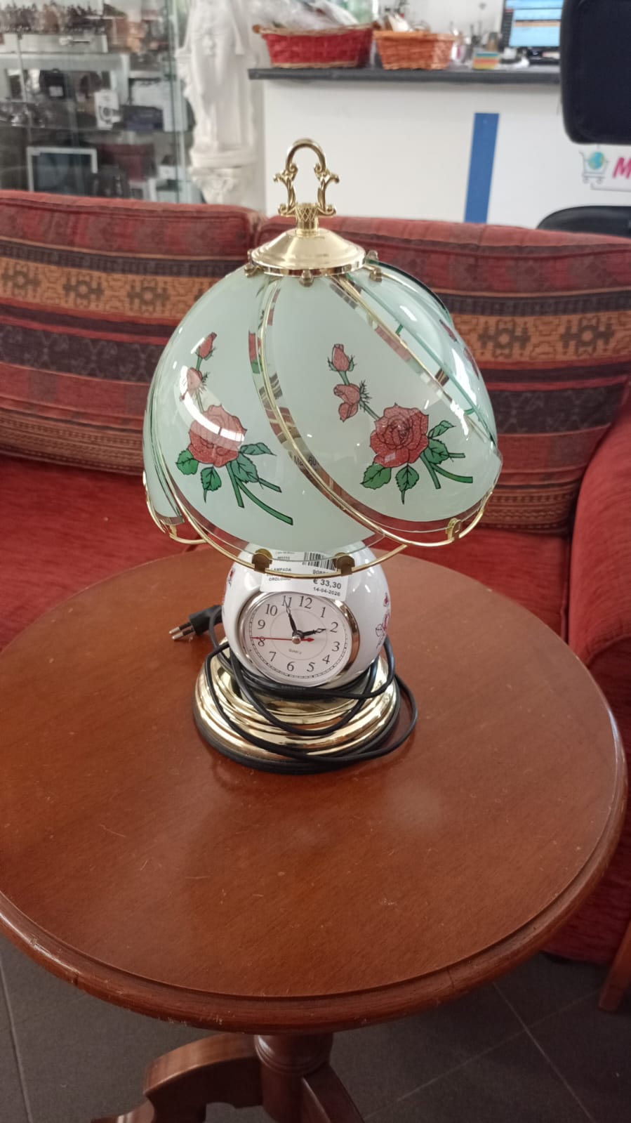 Lampada vintage con orologio
