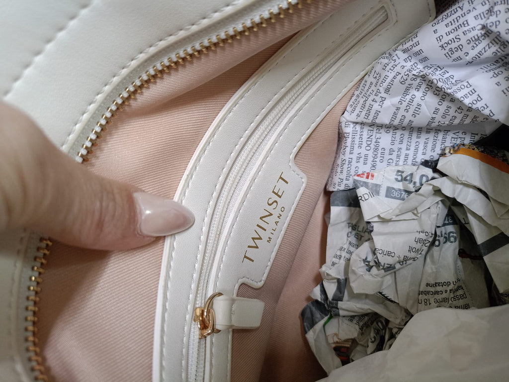 Borsa Twin Set in ecopelle bianca trapuntata