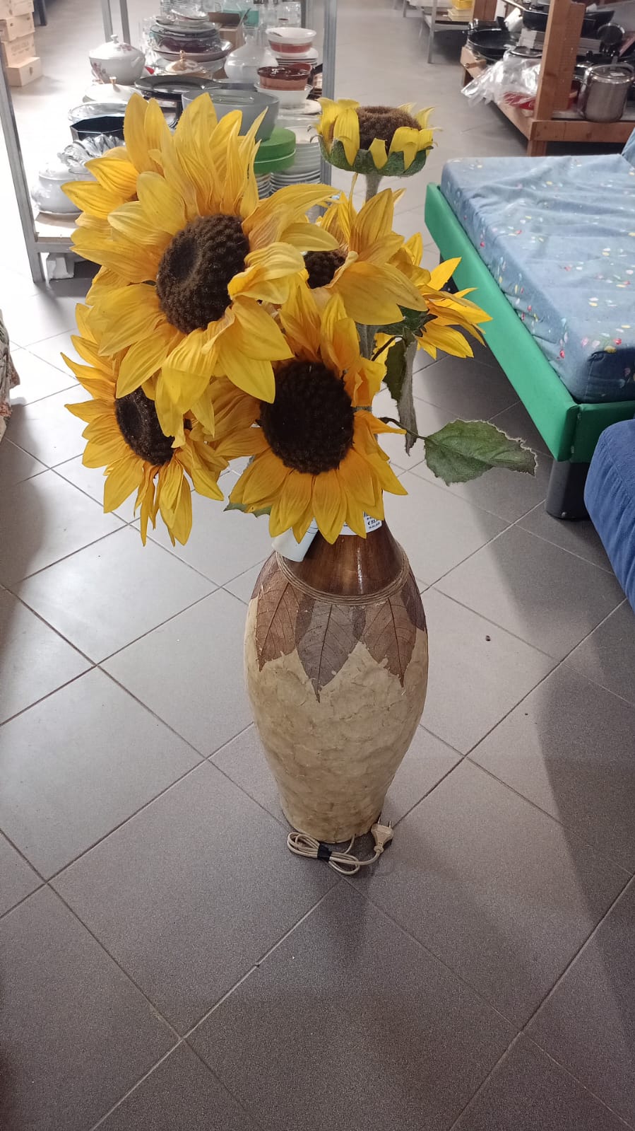 Lampada a vaso con girasoli