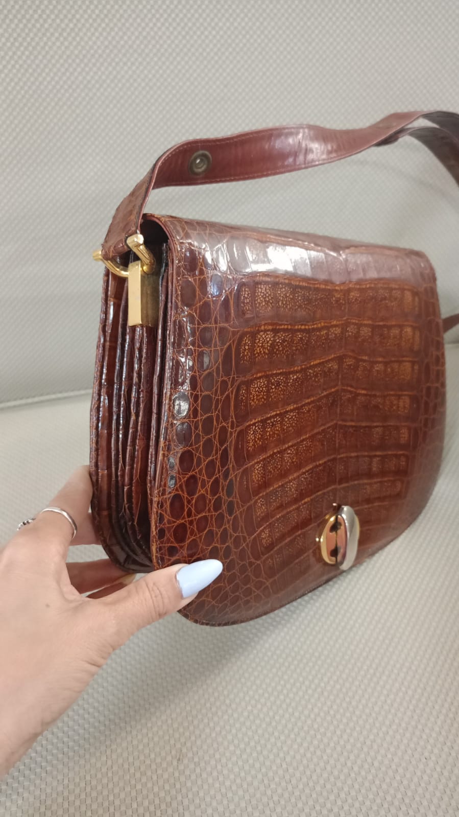 Borsa anni ’70 in pelle effetto cocco